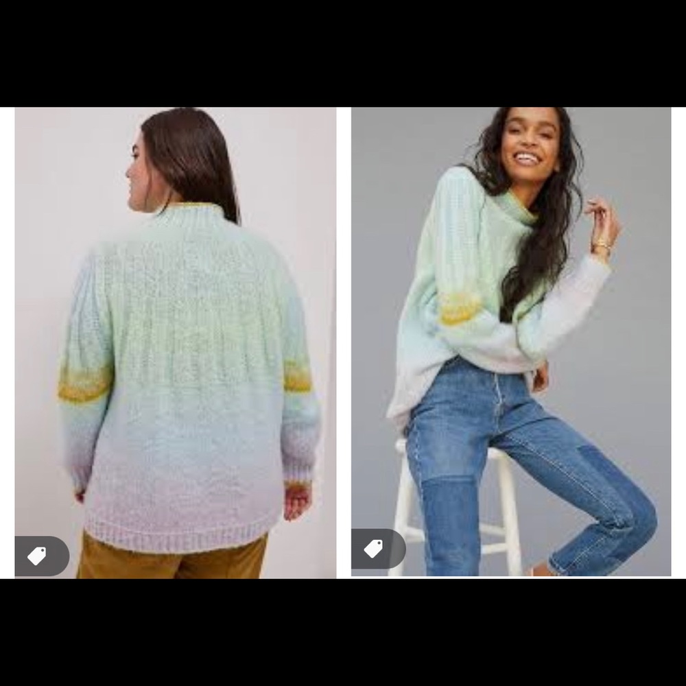 ANTHROPOLOGIE Pastel Ombre Wool Blend Sweater M